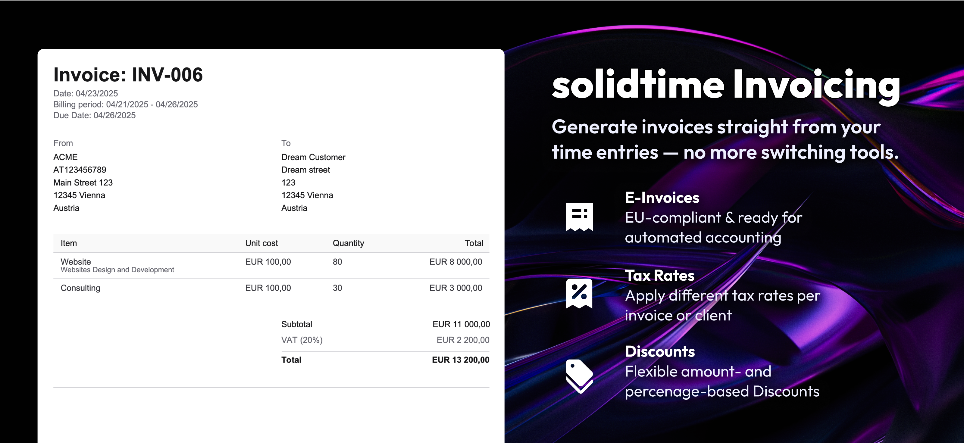 Solidtime Invoicing Feature Explanation