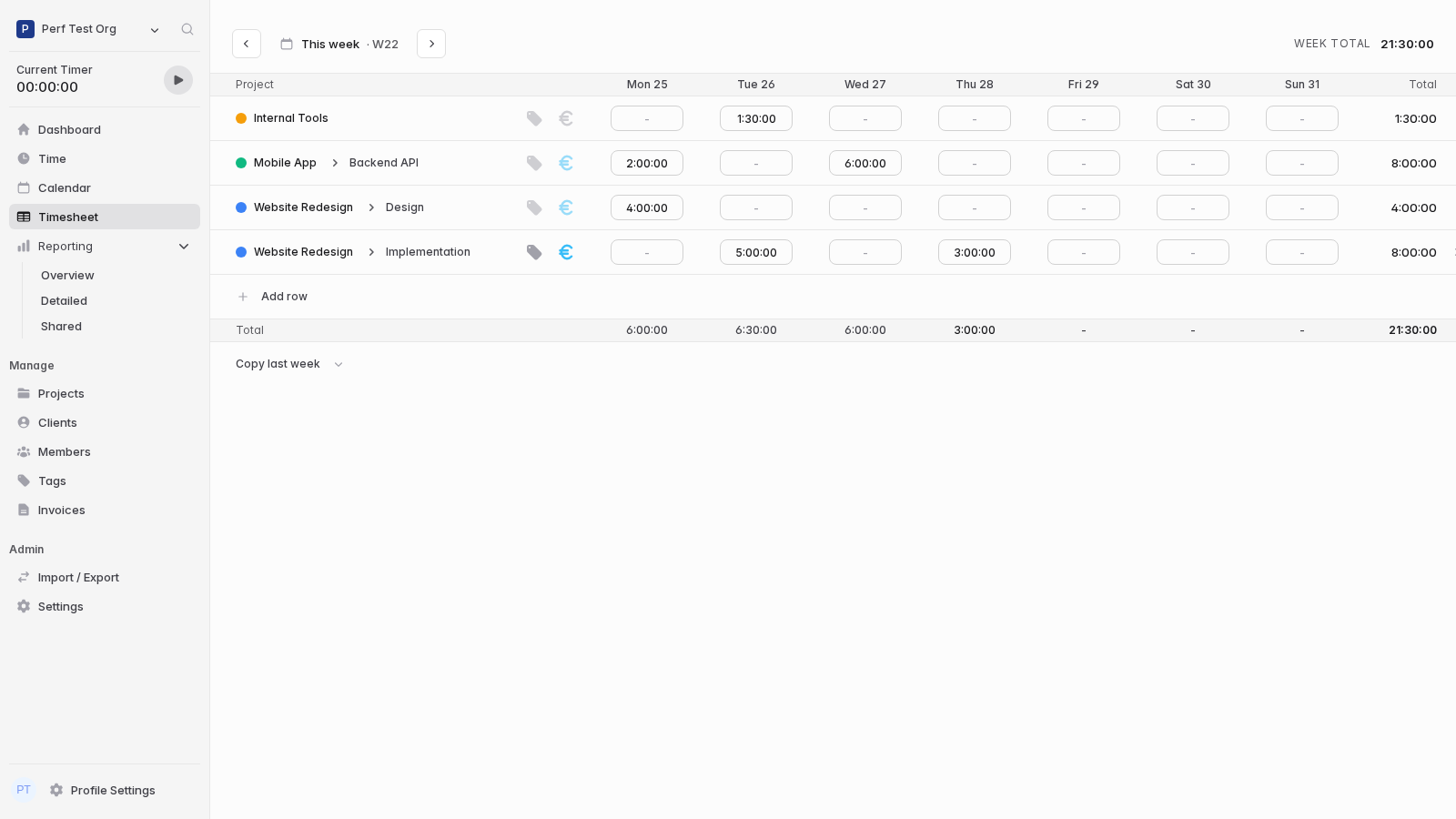 Timesheets